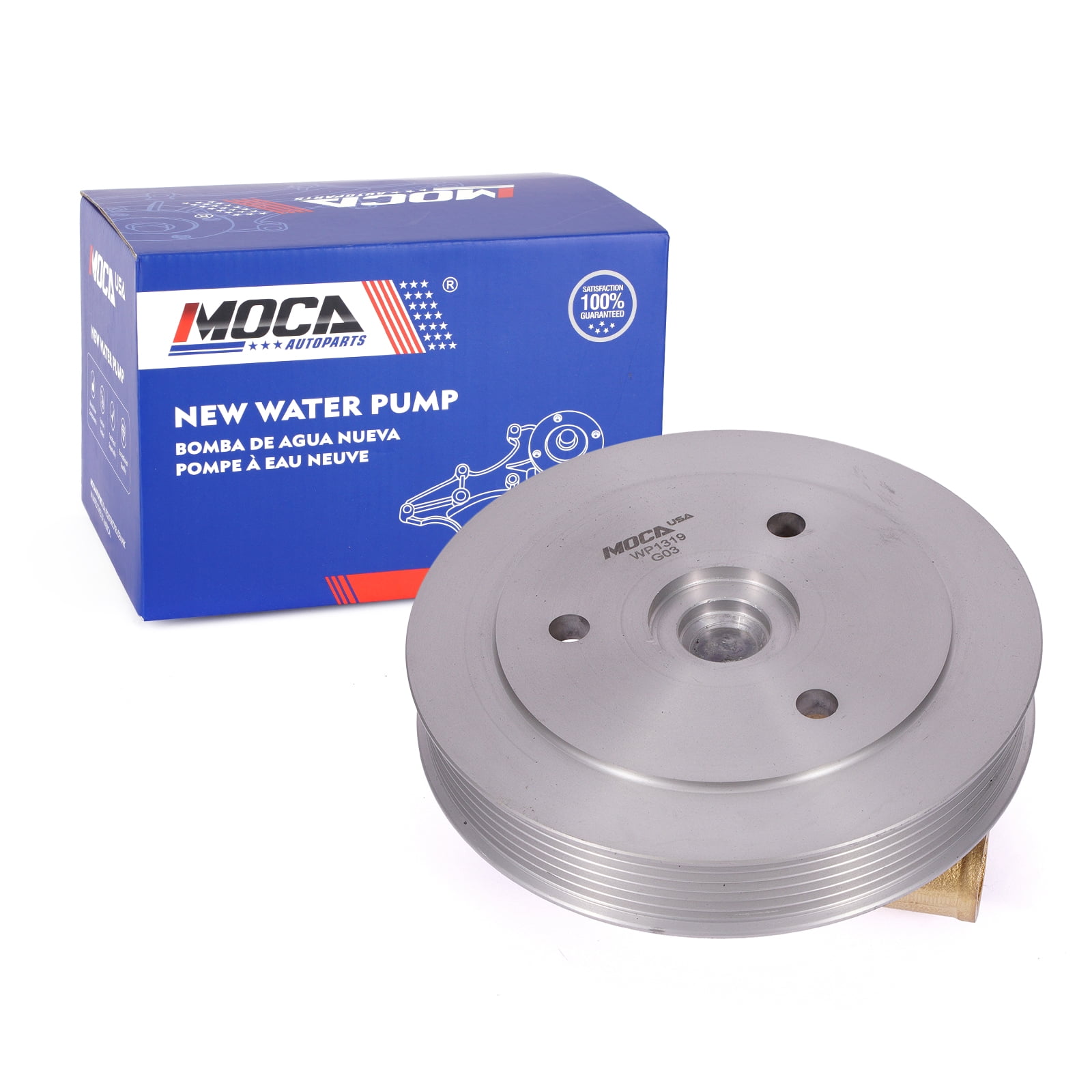 MOCA AUTOPARTS 21212799 Raw Water Pump with Serpentine Pulley Fit for Volvo Penta 4.3L 5.0L 5.7L