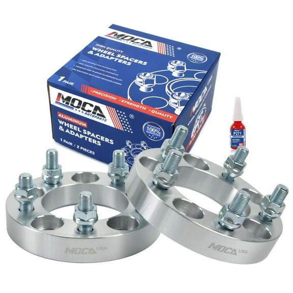 MOCA AUTOPARTS 2PCS 1"(25mm) Wheel Spacers 5x4.5" to 5x4.5" with 1/2"x20 Thread Pitch Fit for 2001-2012 Jeep Liberty & 1982-2012 Ford Ranger