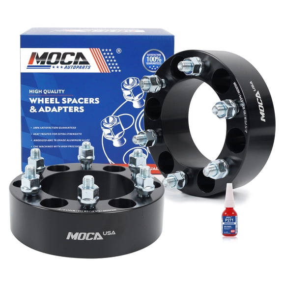 MOCA AUTOPARTS 2PCS 2"(50mm) Wheel Spacers 6x5.5" to 6x5.5" with M12x1.5 Thread Pitch Fit for 2004-2014 Chevrolet Colorado & 1985-1993 Dodge Ram 50 & 1992-2004 Isuzu Rodeo