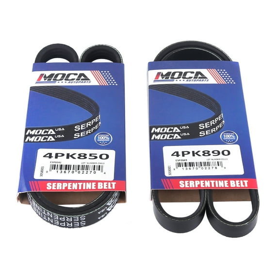 MOCA AUTOPARTS 2Pcs Serpentine Belt Set Fit for 2007-2012 Hyundai Elantra