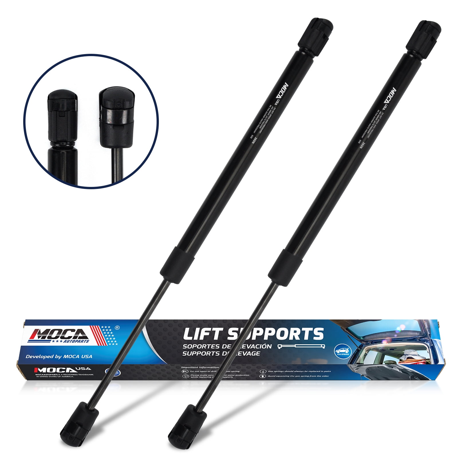 Support Shock MOCA AUTOPARTS 2pcs Hood Lift Supports Gas Springs Struts Shocks Fit ...