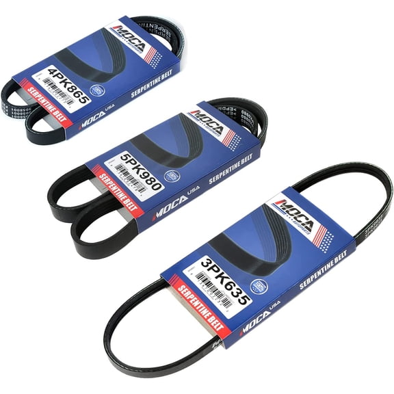 MOCA AUTOPARTS 3PK635 & 4PK865 & 5PK980 Serpentine Belt for 96-94 Toyota Celica L4 1.8L & 91-89 Toyota Corolla L4 1.6L & 96-90 Toyota Corolla L4 1.6L & 96-93 Toyota Corolla L4 1.8L and More