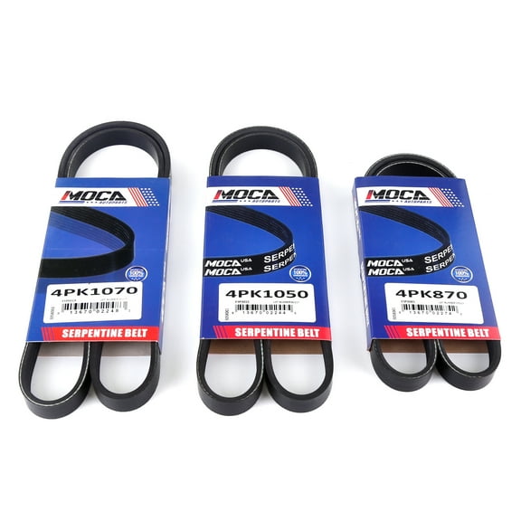 MOCA AUTOPARTS 3Pcs EPDM Drive Belt Set Fit for 1996-2002 Toyota 4Runner & 1995-2004 Toyota Tacoma 3.4L
