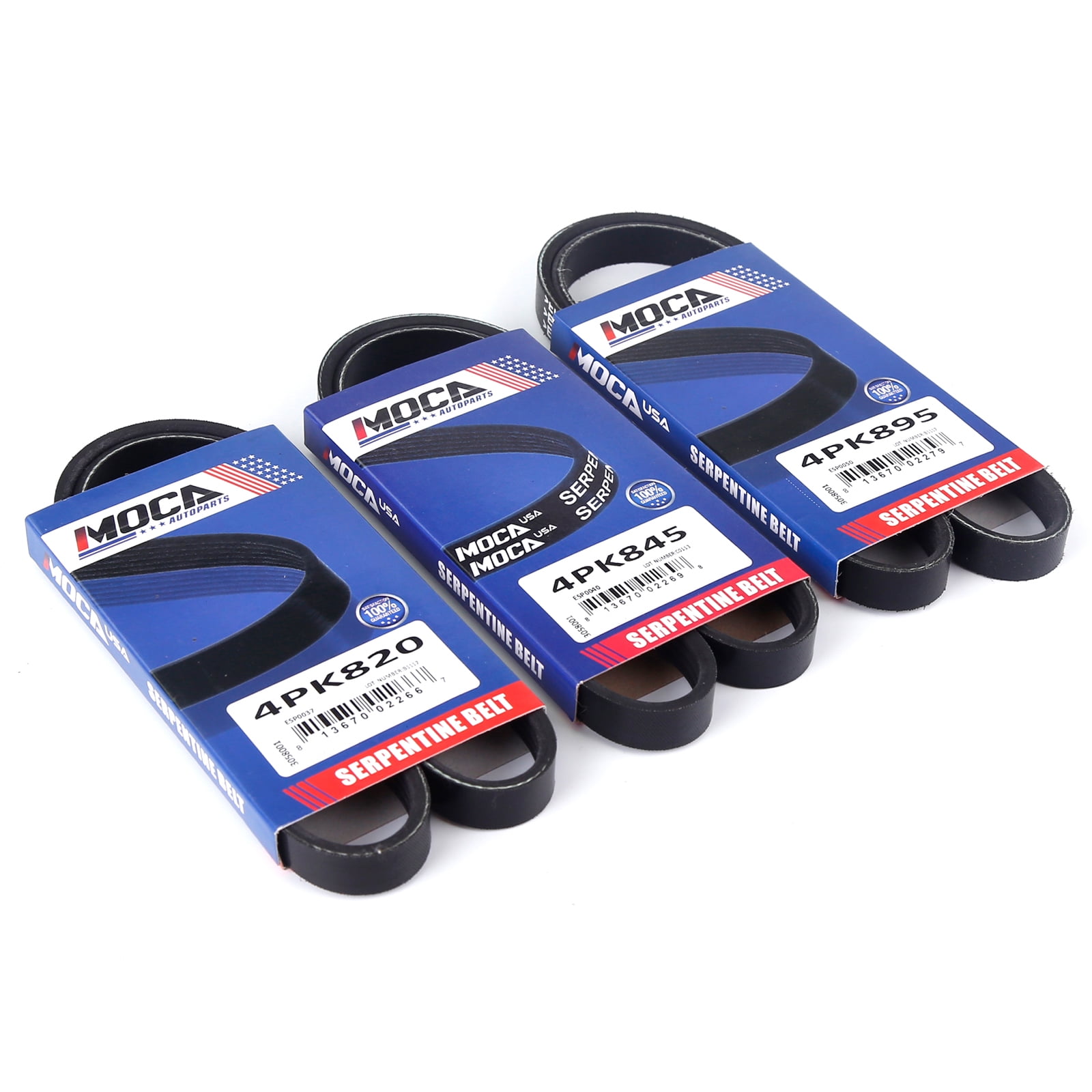 MOCA AUTOPARTS 3Pcs EPDM Serpentine Drive Belt Set Fit for MOCA AUTOPARTS 3Pcs EPDM Serpentine Drive Belt Set Fit for