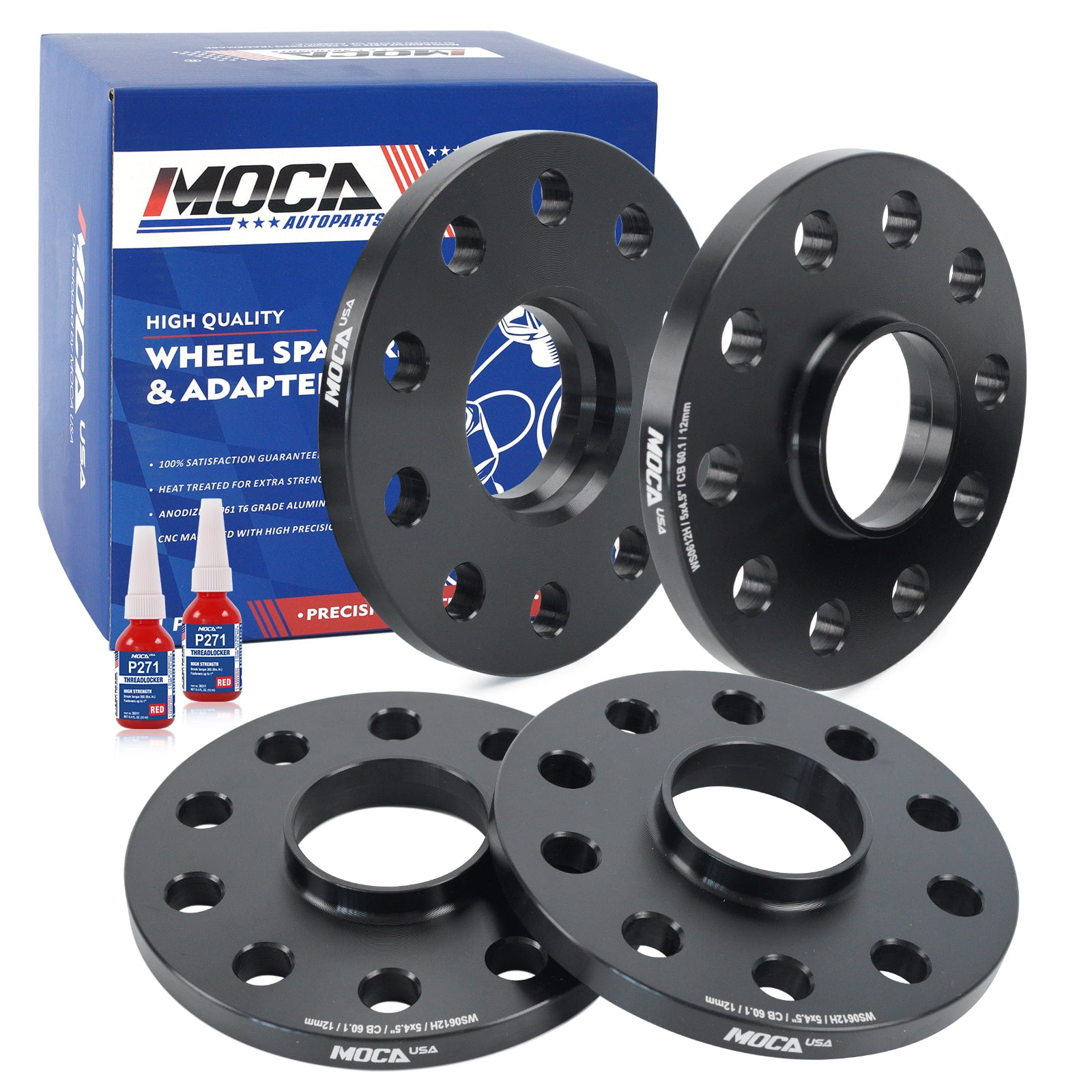 MOCA AUTOPARTS 4PCS 0.47"(12mm) Wheel Spacers 5x4.5" to 5x4.5" Fit for