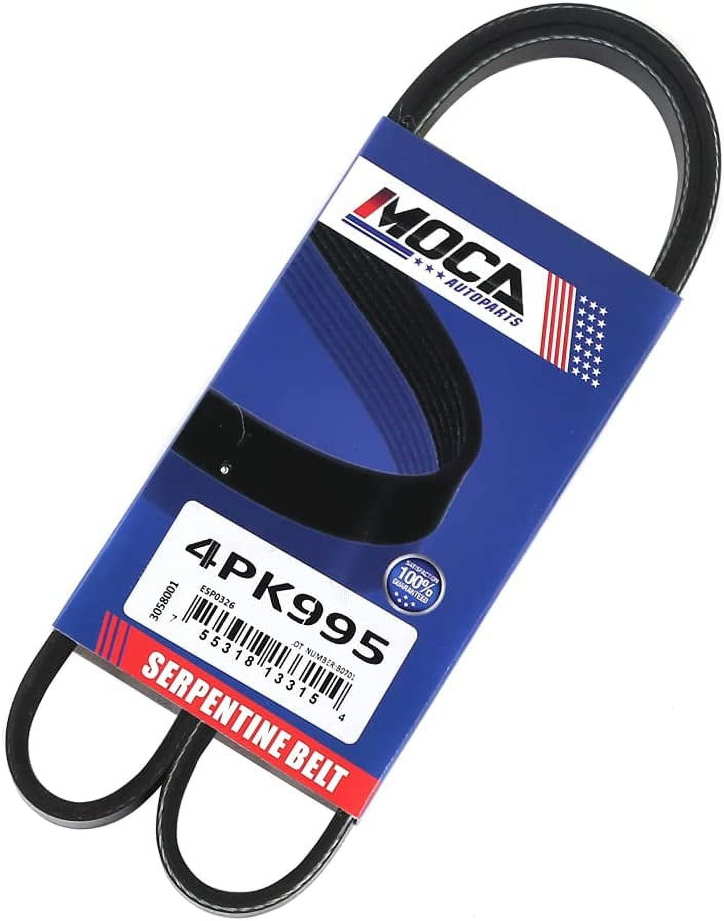 MOCA AUTOPARTS 4PK995 Serpentine Belt fit 07-08 for Cadillac, 06-07 for Honda, 89-99 for Mitsubishi, for Hyundai, for Mazda, 91-94 for Eagle, 88-94 MOCA AUTOPARTS 4PK995 Serpentine Belt fit 07-08 for Cadillac, 06-07 for Honda, 89-99 for Mitsubishi, for Hyundai, for Mazda, 91-94 for Eagle, 88-94