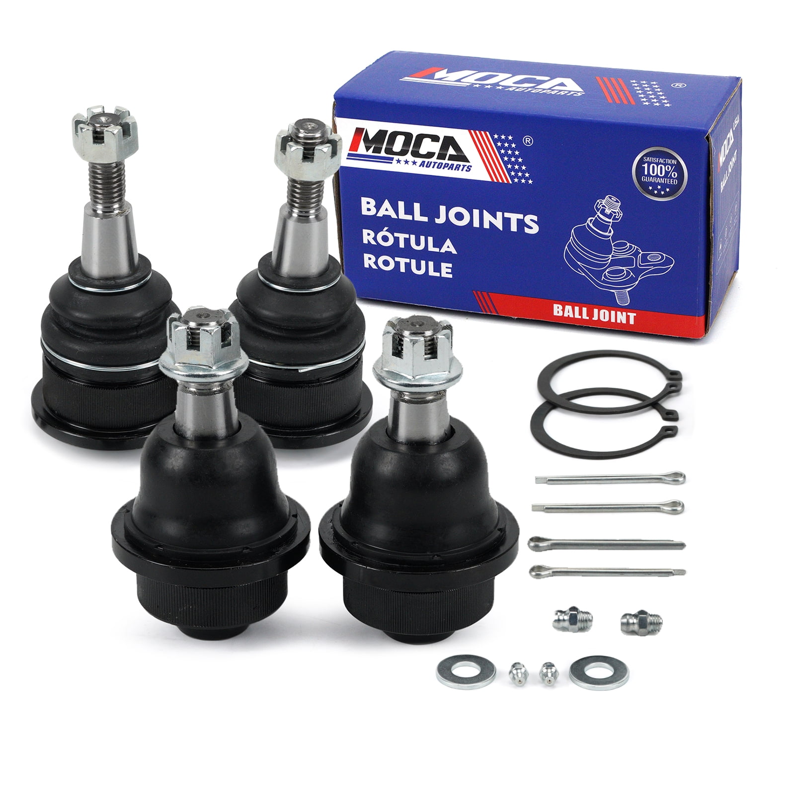 MOCA AUTOPARTS 4x Front Upper & Lower Ball Joints Fit for 1999-2000 Chevrolet Silverado 2500 & 2001-2010 Chevrolet Silverado 2500 HD & 2001-2006 GMC Sierra 3500 & 2003-2009 Hummer H2
