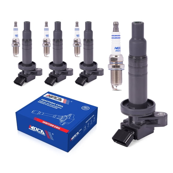 MOCA AUTOPARTS 4x Ignition Coils w/ 4x Spark Plugs Fit for 1999-2008 Toyota Corolla 1.8L & 2003-2008 Pontiac Vibe 1.8L & 1999-2002 Chevrolet Prizm 1.8L