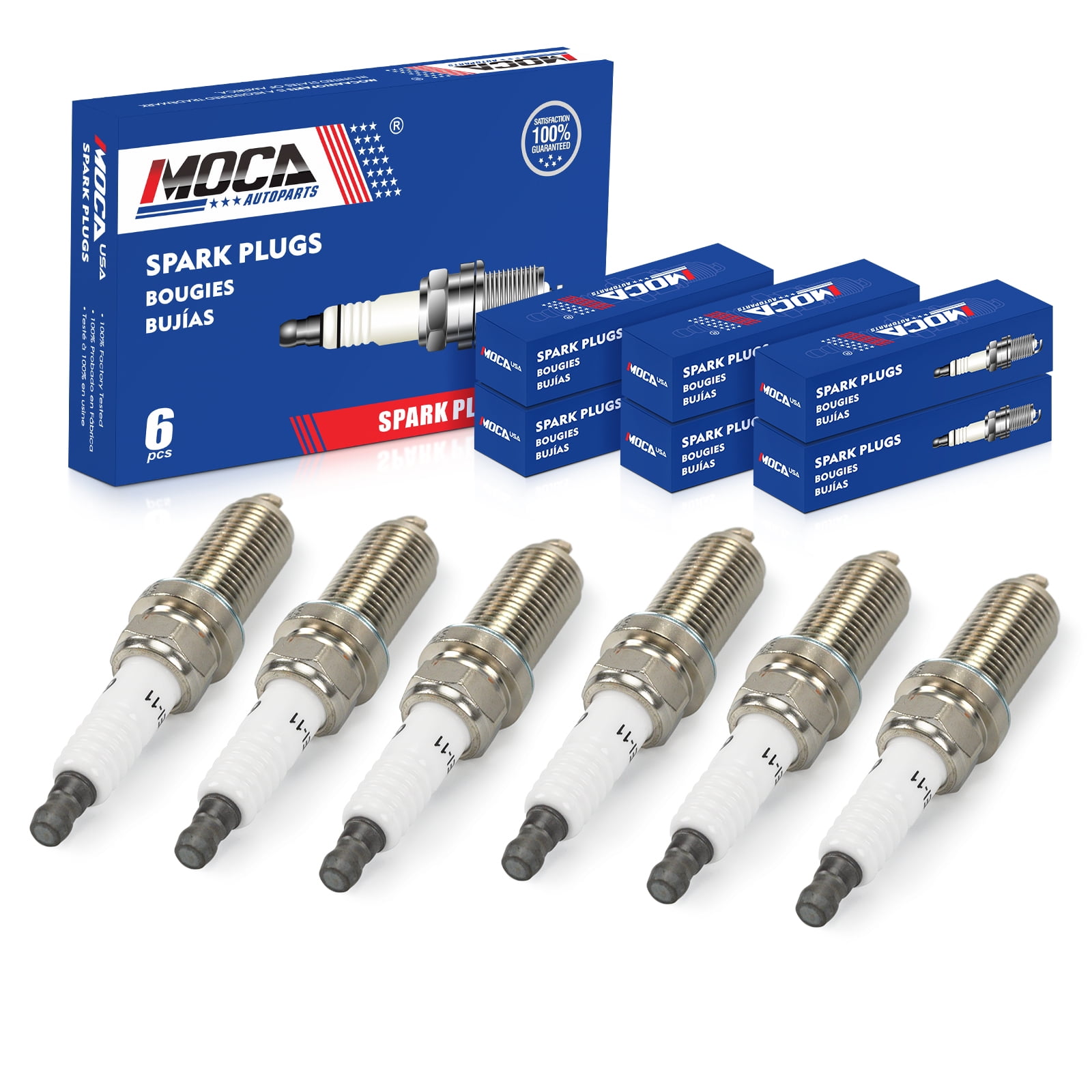 MOCA AUTOPARTS 6PCS Spark Plugs Fit for 2008-2010 Dodge Dakota 4.7L & 2009-2012 Hyundai Genesis 4.6L & 2007-2010 Kia Magentis 2.7L & 2004-2007 Mitsubishi Murano 3.5L