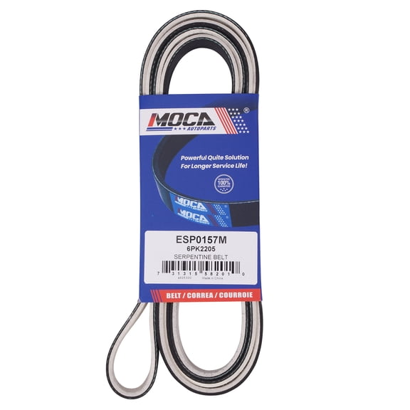 MOCA AUTOPARTS 6PK2205 Fabric Faced Serpentine Belt Fit for 2010-2012 Ford Fusion 2.5L & 2010-2011 Mercury Milan 2.5L & 2013 Ram 1500 4.7L
