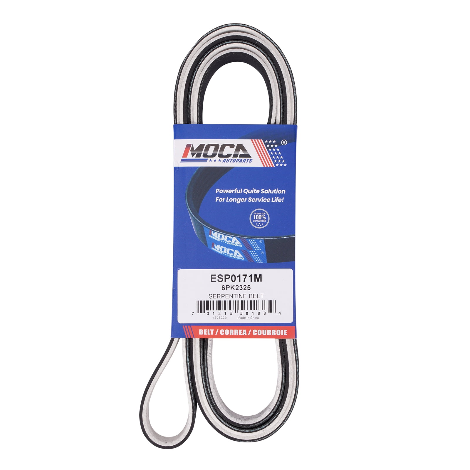 MOCA AUTOPARTS 6PK2325 Fabric Faced Serpentine Belt Fit for 2007-2012 GMC Canyon 2.9L & 2007-2011 Chevrolet Colorado 2.9L & 2007-2010 Hummer H3 3.7L