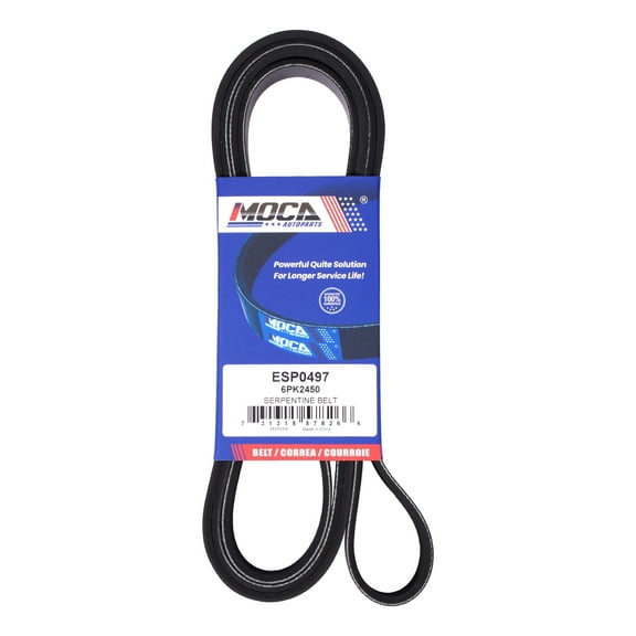 MOCA AUTOPARTS 6PK2450 Serpentine Belt Fit for 2015-2018 Mercedes-Benz Sl63 AMG 5.5L & 2014-2017 Jaguar XJ XJR 5.0L & 1991-1995 Jeep Wrangler 2.5L