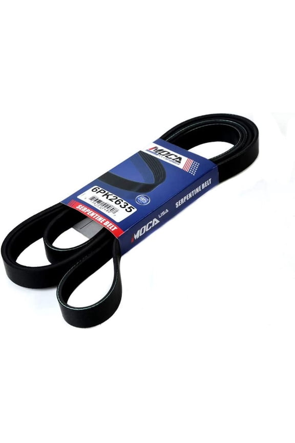 6PK2635 EPDM Serpentine Belt for 88-89 Chevy G30 7.4L & 96-98 Ford Windstar 3.8L & 95-98 Saab 900 2.0L