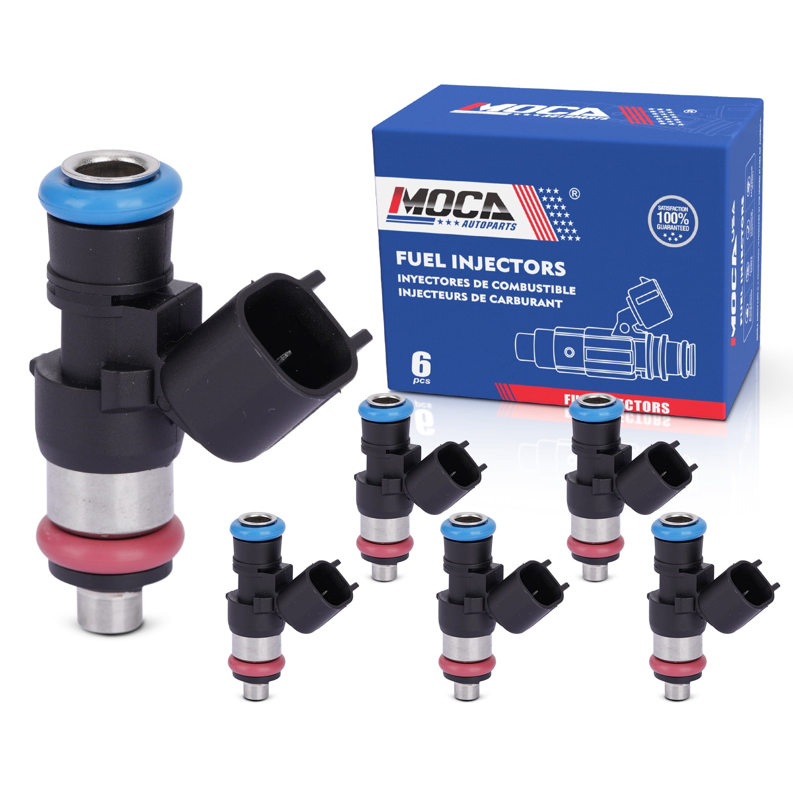 MOCA AUTOPARTS 6x Fuel Injectors FJ1000 Fit for 2008-2015 Mazda CX-9 3.7L & 2007-2012 Lincoln MKZ 3.5L & 2008-2012 Ford Taurus 3.5L
