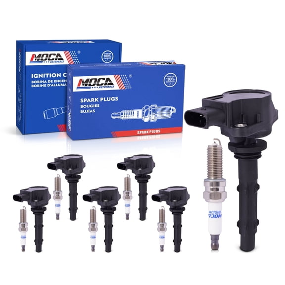 MOCA AUTOPARTS 6x Ignition Coils w/ 6x Spark Plugs Fit for 2009-2015 Mercedes-Benz G550 5.5L & 2007-2012 Mercedes-Benz GL450 4.7L & 2007-2008 Dodge Sprinter 2500 3500 3.5L