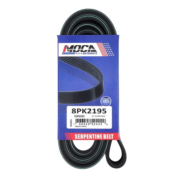 MOCA AUTOPARTS 8PK2195 EPDM Serpentine Belt fit 2009 for Ford F-250 Super Duty 6.4L, 2009 for Ford F-350 Super Duty 6.4L , 2009 for Ford F-450 Super Duty 6.4L