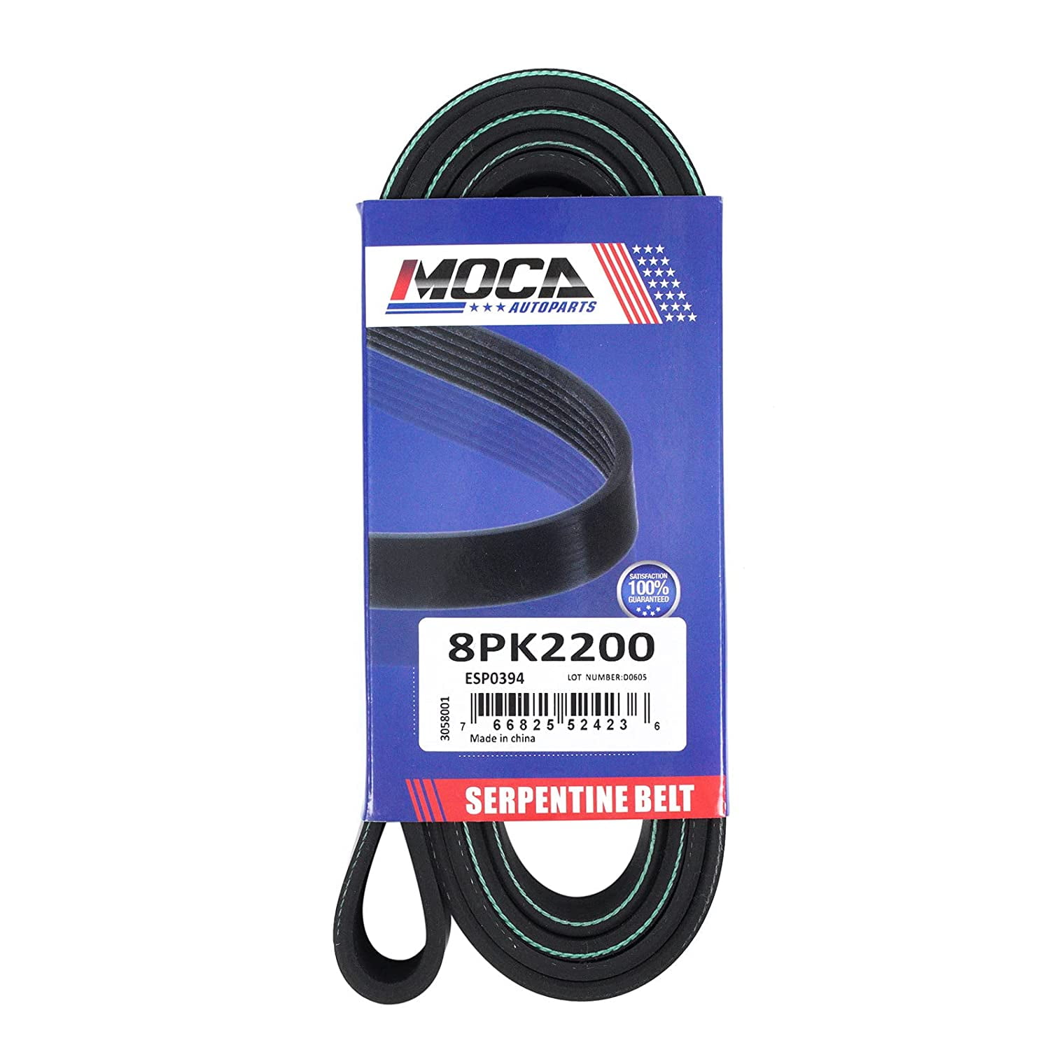 Superbelt 6PK2205 Serpentine Belt - High Performance EPDM Rubber, Heat Treated Cords