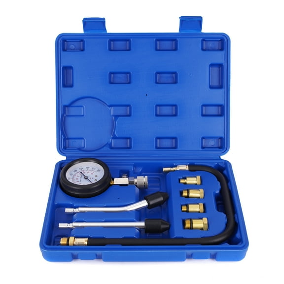 MOCA AUTOPARTS 8pcs Engine Compression Test Kit Cylinder Test Pressure Gage Tool Set with Adapters for Testing Small Gas Petrol Gasoline Engine on Automotive Motorcycle Auto Outboard Motor Snowmobile