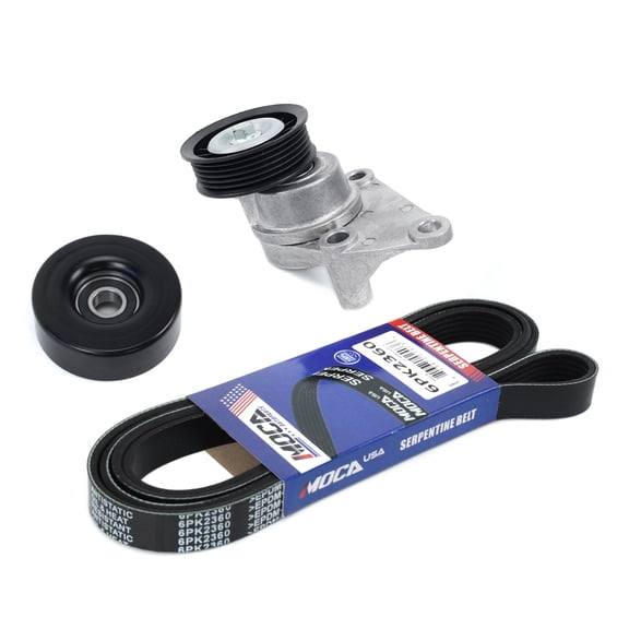 MOCA AUTOPARTS 90K-38158C Serpentine Belt Drive Component Kit Fit for 2003-2006 Cadillac Escalade ESV EXT & 2003-2008 Chevrolet Express 1500 2500 3500 & 2003-2006 GMC Yukon XL 1500 2500