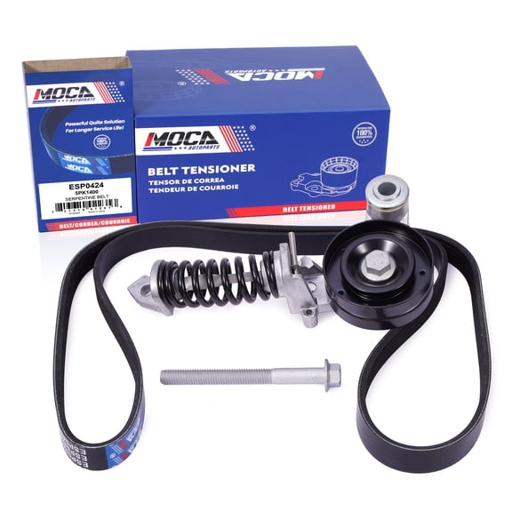 MOCA AUTOPARTS 90K-38344A Serpentine Belt Drive Component Kit Fit for 2012-2015 Chevrolet Cruze L4 1.4L