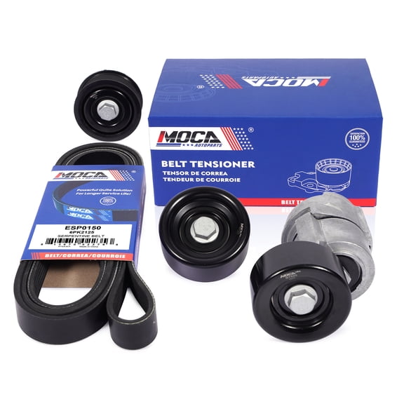 MOCA AUTOPARTS 90K-39071B Serpentine Belt Drive Component Kit Fit for 2013-2014 Hyundai Santa Fe Sport 2.4L & 2011-2015 Kia Optima 2.0L & 2014-2015 Kia Sportage 2.0L 2.4L