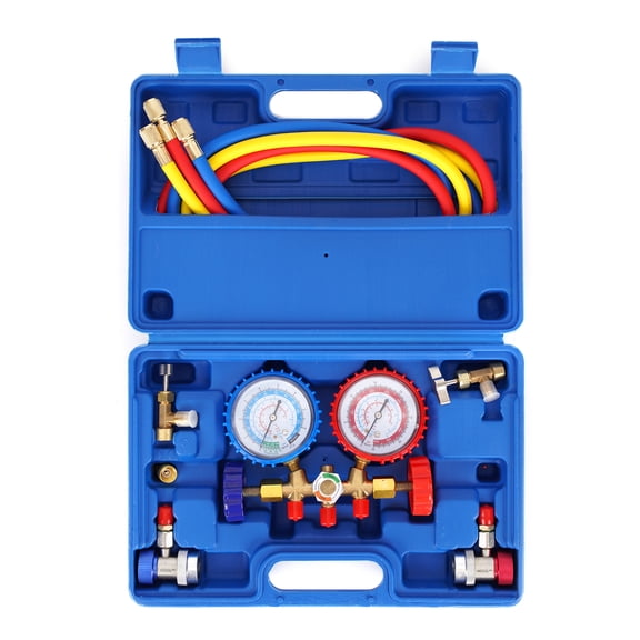 MOCA AUTOPARTS A/C Manifold Gauge Set Fit for R134A R502 R12 R22 Common Cool Gas Meter