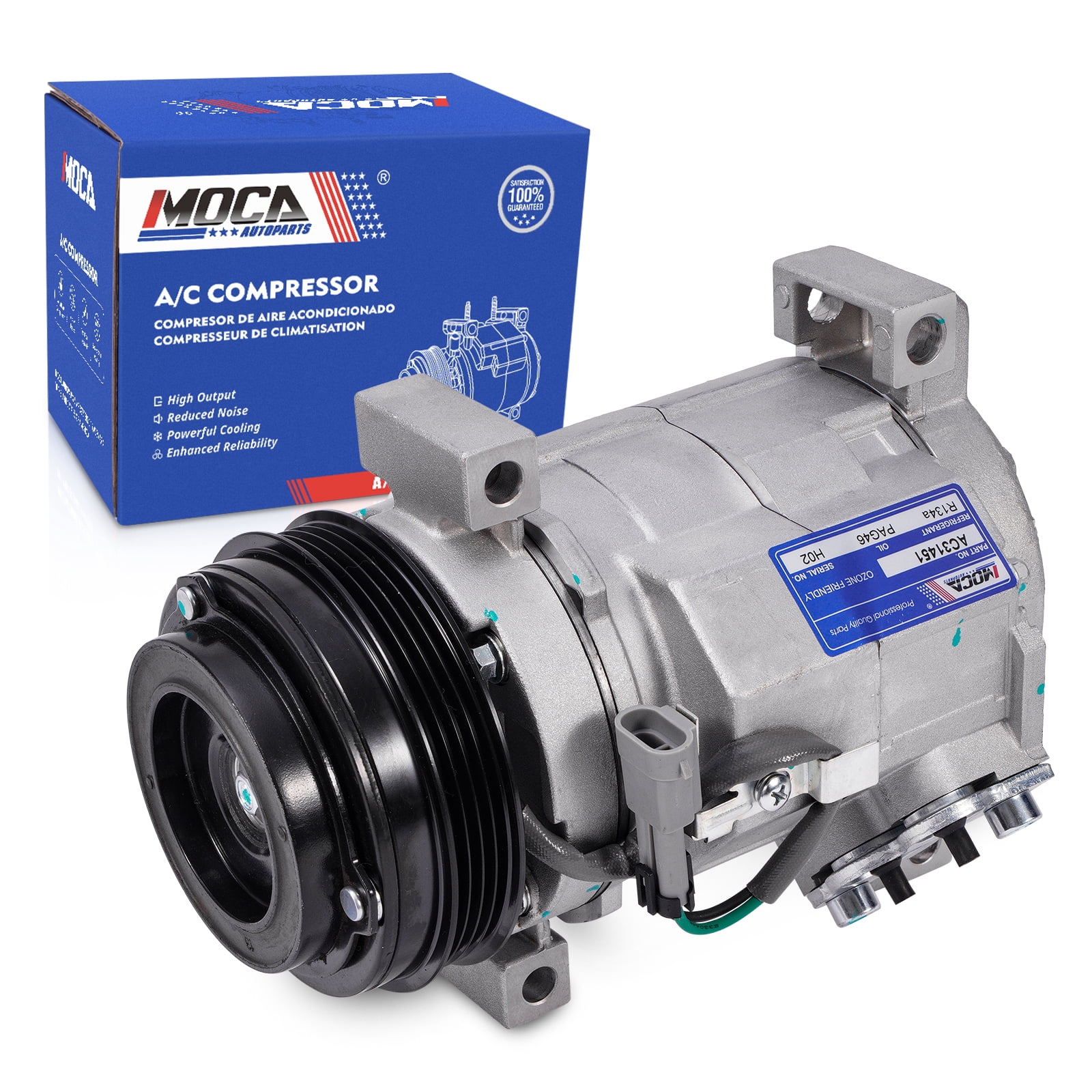 MOCA AUTOPARTS CO29002C New AC Compressor 2 Mounting Hole 10S17F Fit for 2000-2013 Chevrolet Silverado 1500 4.8L 5.3L & 2000-2013 GMC Sierra 1500 4.8L 5.3L & 2002-2005 Cadillac Escalade 5.3L 6.0L