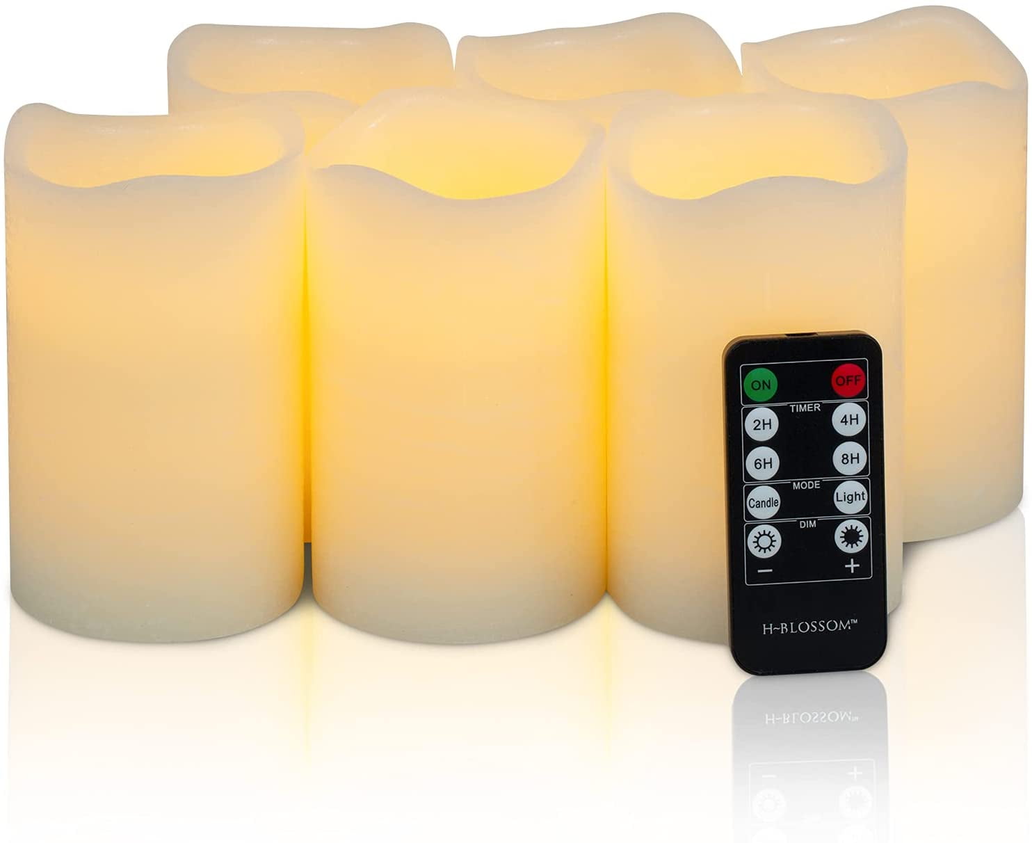 MOCA AUTOPARTS Flameless Candles, Battery Operated, Real Wax, LED with ...