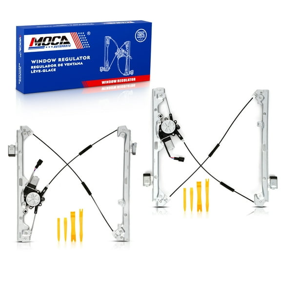 MOCA AUTOPARTS Front Left & Right Power Window Regulator w/ Motor Fit for 2002-2006 Cadillac Escalade & 1999-2006 Chevrolet Silverado 1500 & 2000-2006 GMC Yukon XL 1500 2500