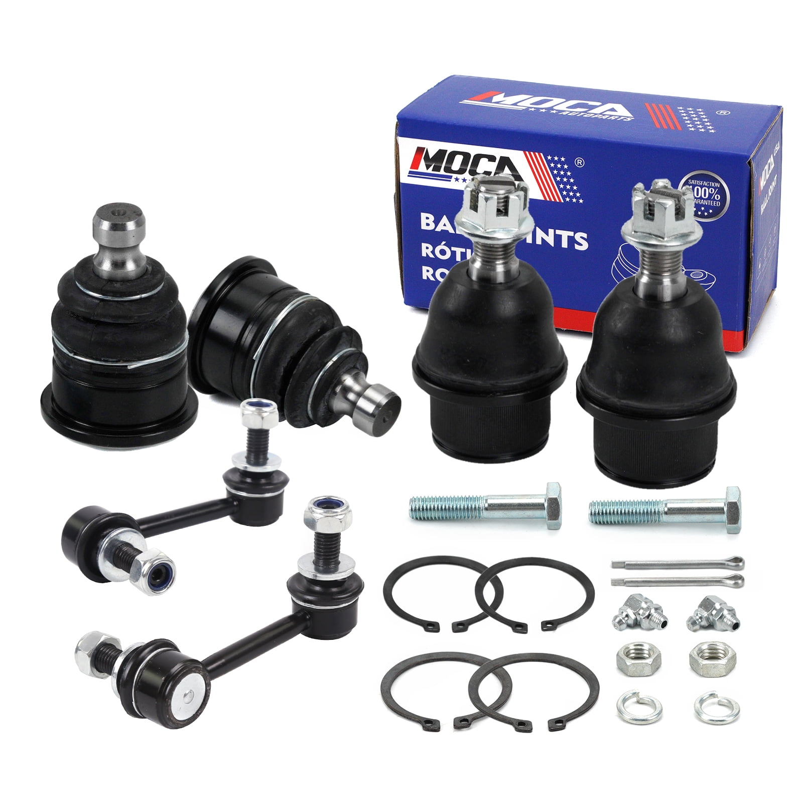 MOCA AUTOPARTS Front Left & Right Sway Bar End Links with Front Lower & Upper Ball Joints Fit for 2004-2007 Buick Rainier & 2004-2006 GMC Envoy XL & 2005-2009 Saab 9-7x