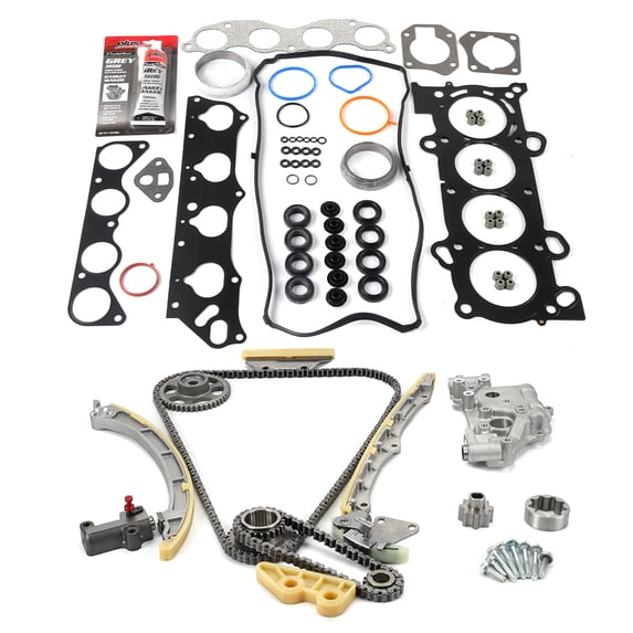 MOCA AUTOPARTS Head Gasket Set with Timing Chain Kit Oil Pump Fit for 2004-2008 Acura TSX 2.4L & 2007-2009 Honda CR-V 2.4L & 2007-2011 Honda Element 2.4L