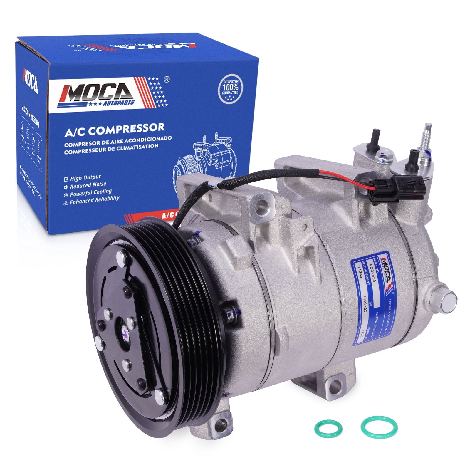 MOCA AUTOPARTS New AC Compressor w/ Clutch DKS17D Fit for 2008-2013 & 2016 Nissan Rogue 2.5L & 2014-2015 Nissan Rogue Select 2.5L & 2008-2009 Nissan Cabstar 2.5L