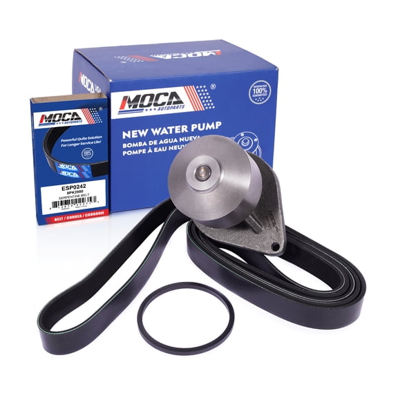 MOCA AUTOPARTS Plastic Impeller Water Pump w/ Belt Fit for 2011-2012 Ram 4500 5500 6.7L & 2007-2010 Dodge Ram 2500 3500 6.7L