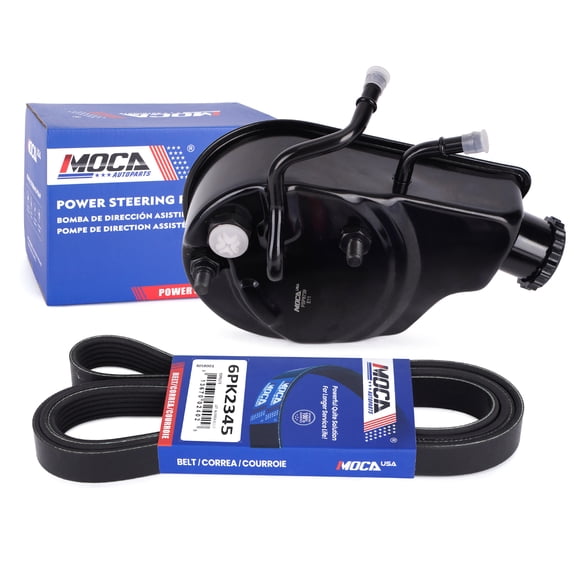 MOCA AUTOPARTS Power Steering Pump with Serpentine Belt 6PK2345 Fit for 1999-2004 Chevrolet Silverado 2500 6.0L & 2001-2006 Chevrolet Silverado 3500 6.0L & 2001-2007 GMC Sierra 2500 HD 6.0L