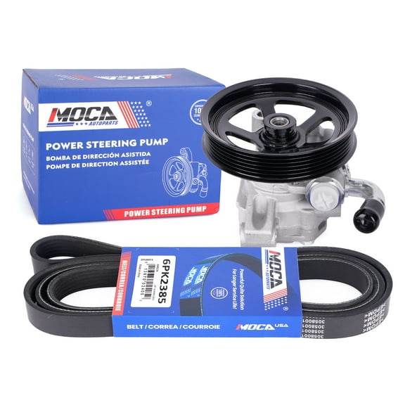 MOCA AUTOPARTS Power Steering Pump with Serpentine Belt 6PK2385 Fit for 2008-2012 Buick Enclave 3.6L & 2007-2012 GMC Acadia 3.6L & 2007-2010 Saturn Outlook 3.6L
