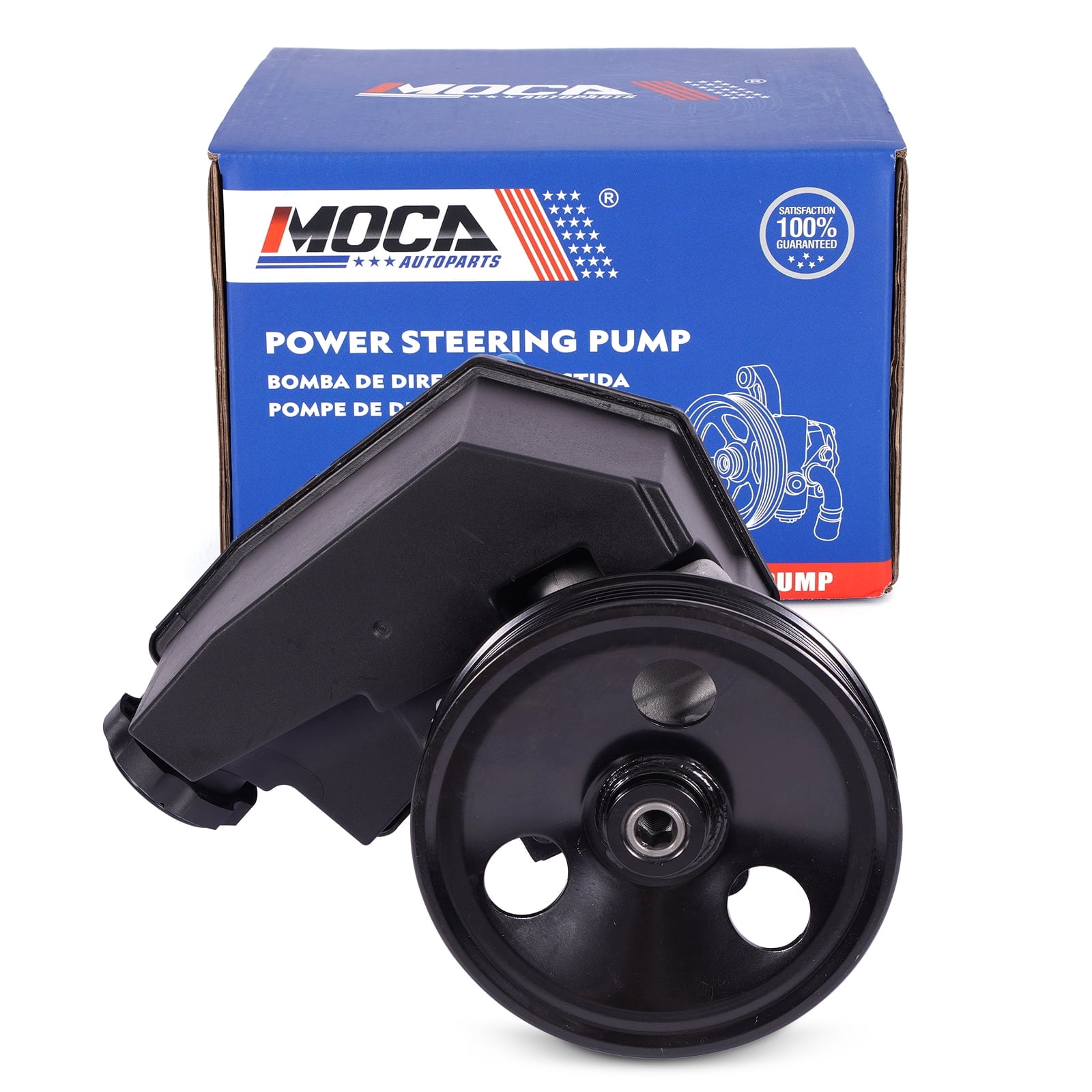 MOCA AUTOPARTS Power Steering Pump w/ Pulley Fit for 1996-2001 Jeep Cherokee 4.0L & 1997-2003 Jeep Wrangler 4.0L