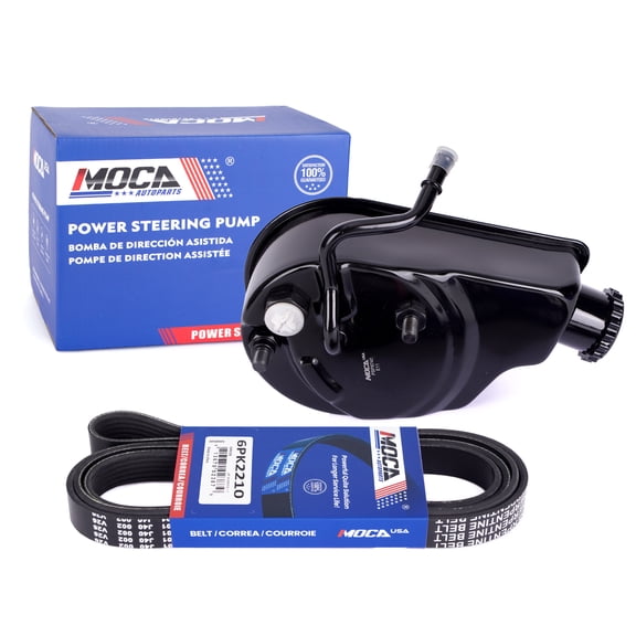 MOCA AUTOPARTS Power Steering Pump with Serpentine Belt 6PK2210 Fit for 1996 Chevrolet GMC C2500 K2500 5.0L 5.7L