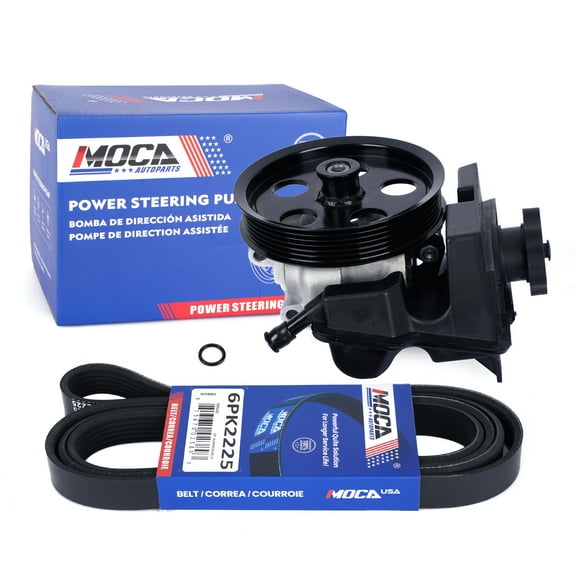 MOCA AUTOPARTS Power Steering Pump with Serpentine Belt 6PK2225 Fit for 2008-2011 Ford Focus 2.0L & 2010-2011 Ford Transit Connect 2.0L