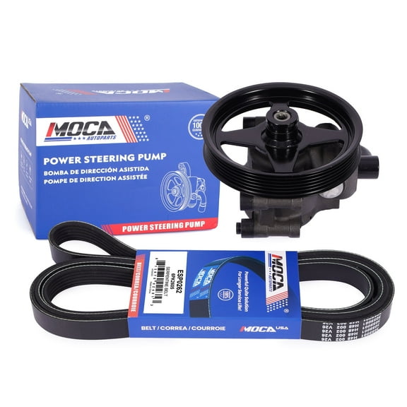MOCA AUTOPARTS Power Steering Pump with Serpentine Belt 6PK2605 Fit for 2009 Ford F-150 4.6L 5.4L Before 12/01/2008