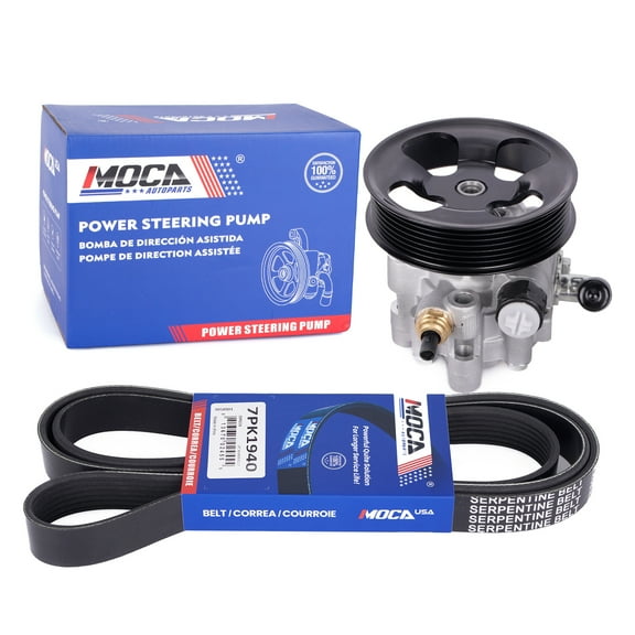 MOCA AUTOPARTS Power Steering Pump with Serpentine Belt 7PK1940 Fit for 2004-2006 Toyota Camry Solara 2.4L