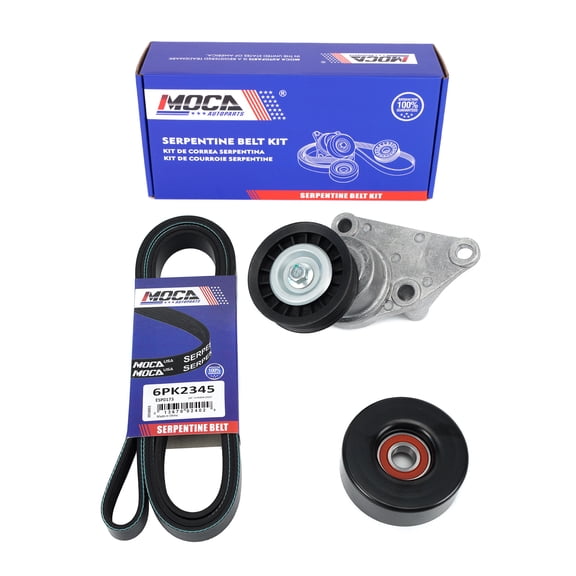 MOCA AUTOPARTS Serpentine Belt Component Kit Fit for 2000-2002 Chevrolet Tahoe 4.8L 5.3L & 1999-2002 Chevrolet Silverado 1500 & GMC Sierra 1500 4.8L 5.3L