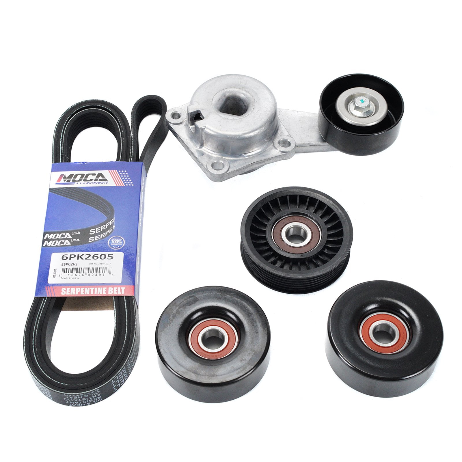 MOCA AUTOPARTS Serpentine Belt Component Kit Fit for 20092014 Ford