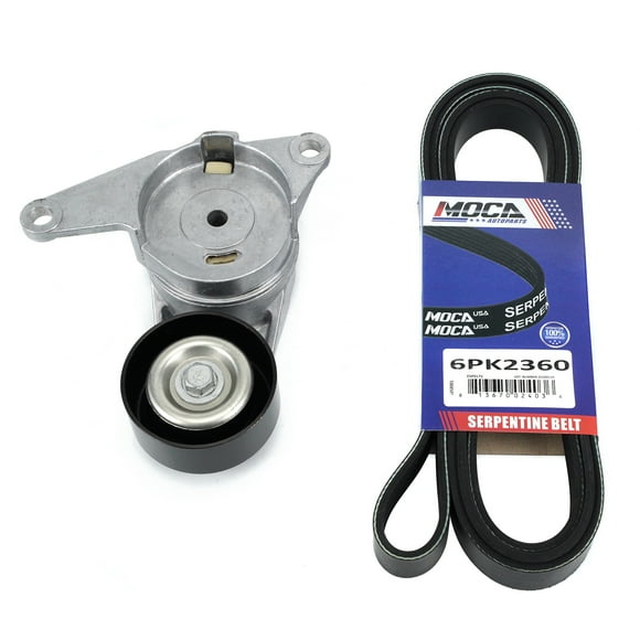 MOCA AUTOPARTS Serpentine Belt with Tensioner Assembly Fit for 2005-2008 Buick Allure Lacrosse & 2013-2017 Chevrolet Traverse