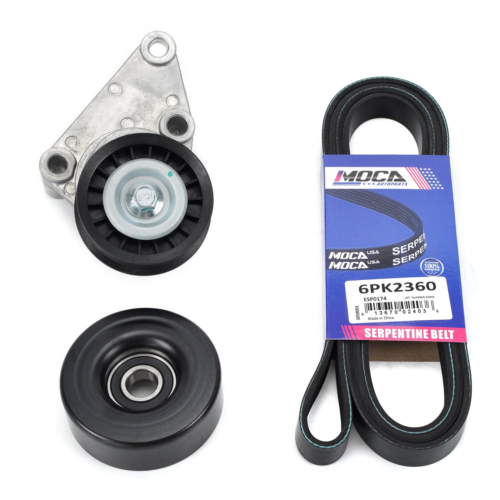MOCA AUTOPARTS Serpentine Drive Belt Component Kit Fit for 20032006