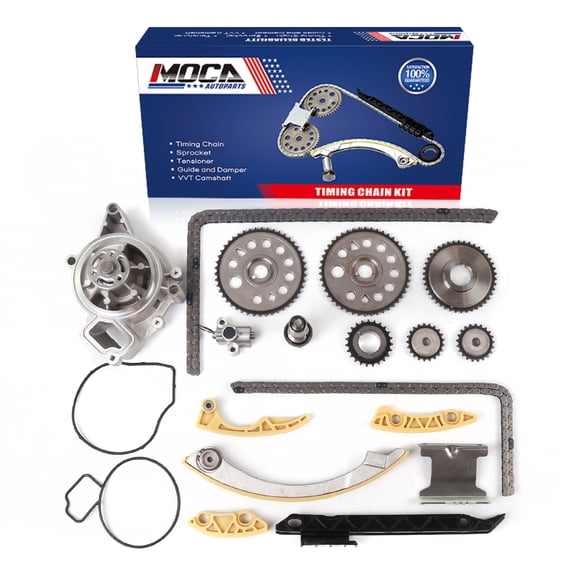 MOCA AUTOPARTS Timing Belt Kit with Water Pump Fit for 2002-2005 Chevrolet Cavalier & 2002-2005 Pontiac Sunfire & 2003-2007 Saturn Ion-3 Ion-2 2.2L