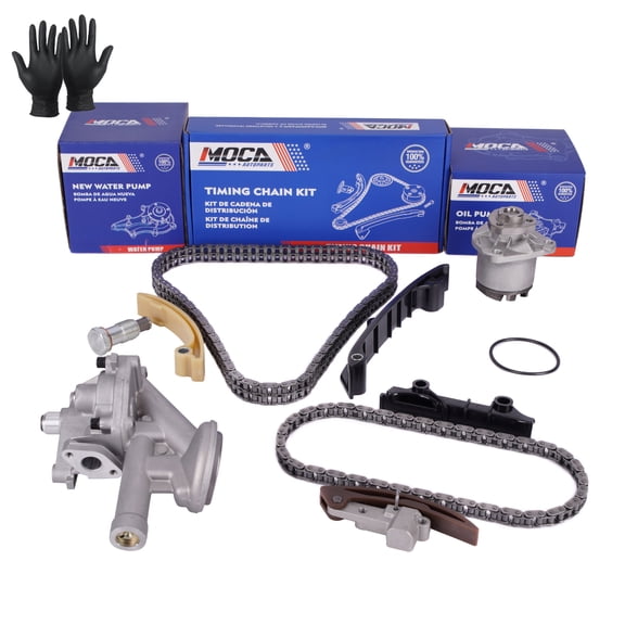 MOCA AUTOPARTS Timing Chain Kit with Oil Water Pump Fit for 1995-1999 Volkswagen Golf 2.8L & 1996-1999 Volkswagen Jetta 2.8L & 1996-1997 Volkswagen Passat 2.8L VR6 AAA Engine