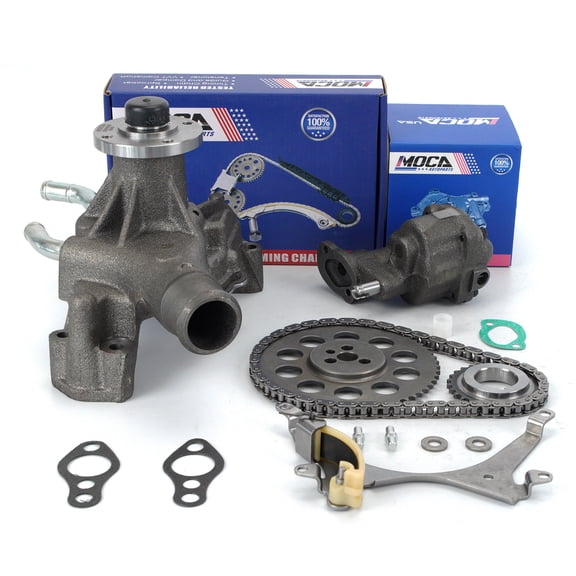 MOCA AUTOPARTS Timing Chain Kit with Oil Water Pump Fit for 1999-2003 Chevrolet Blazer 4.3L & 1999-2002 GMC Jimmy 4.3L & 1999-2003 GMC Savana 1500 2500 4.3L