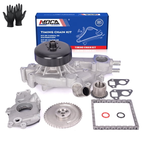 MOCA AUTOPARTS Timing Chain Kit w/ Oil Water Pump Fit for 2003-2005 Cadillac CTS V8 5.7L & 2005-2006 Chevrolet SSR V8 6.0L & 2004-2006 GMC Sierra 1500 V8 5.3L