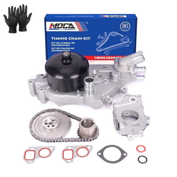 MOCA AUTOPARTS Timing Chain Kit w/ Oil Water Pump Fit for 2005-2006 Pontiac GTO V8 6.0L