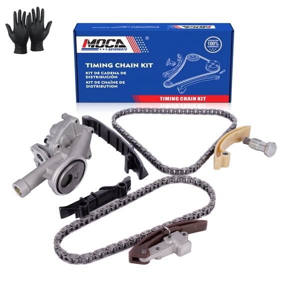 MOCA AUTOPARTS Timing Chain Kit with Oil Pump Fit for 1998-2002 Volkswagen Golf Jetta 2.8L VR6 AFP Engine